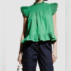 Love The Label Poppy Top in Kelly Green $175 Size Small